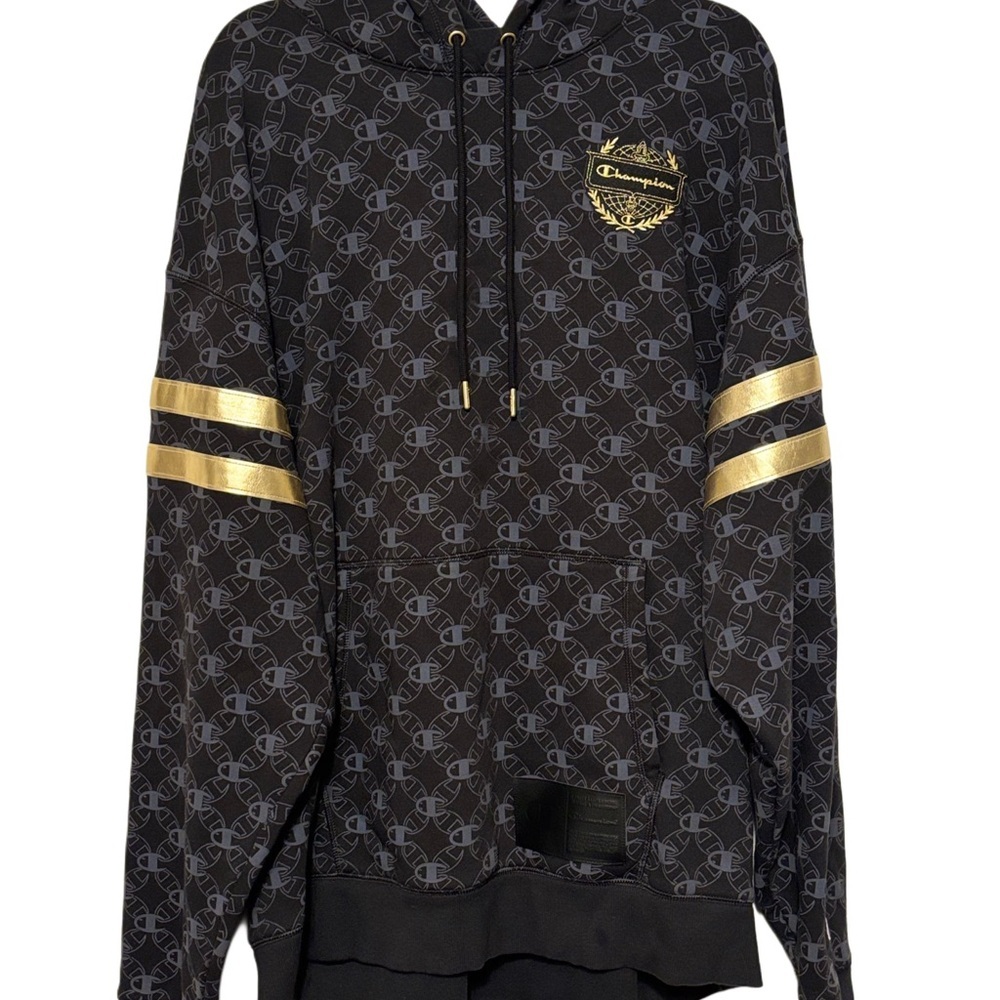 Champion Black and Gold Hoodie 2XL